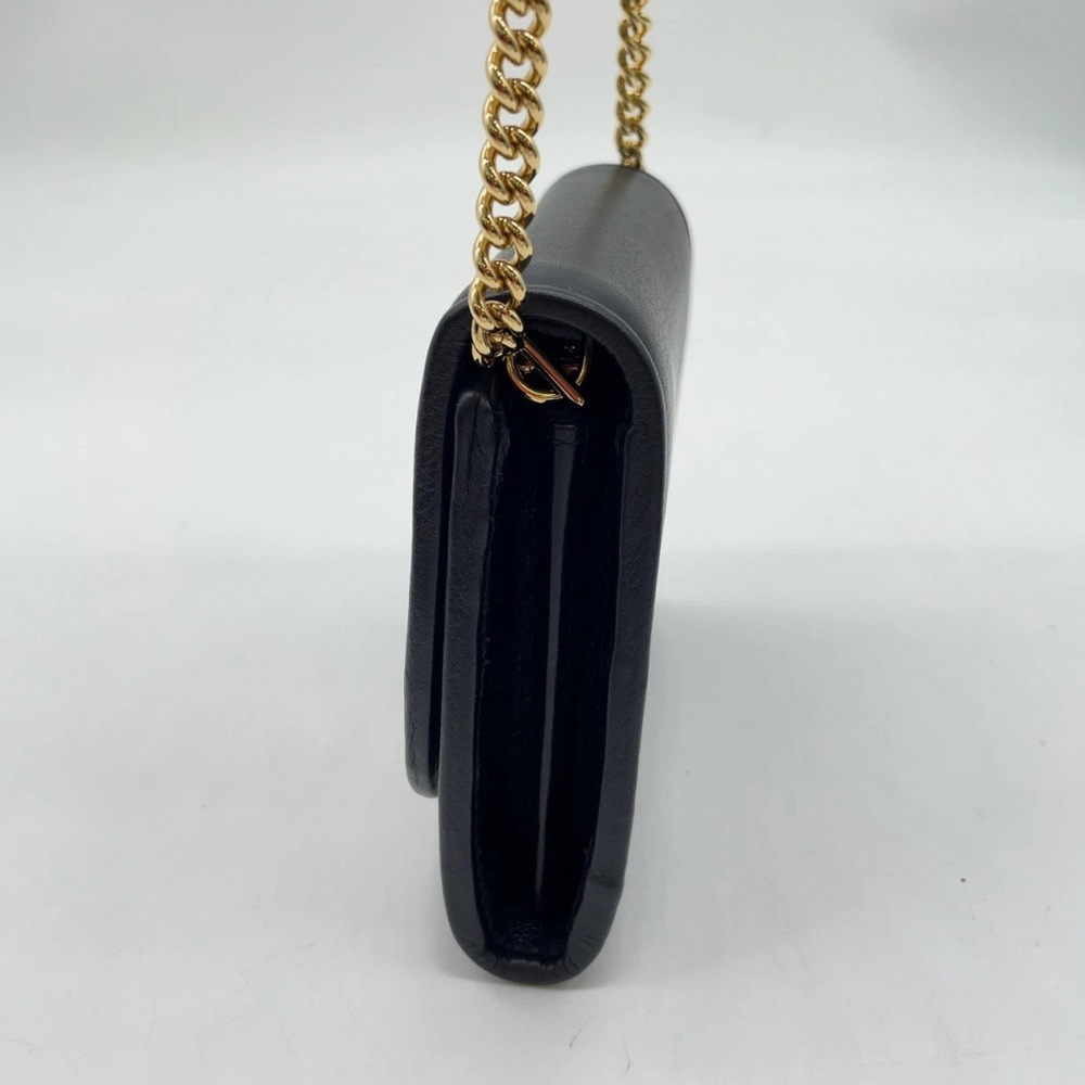 Auth Gucci Interlocking G Blondie Black Leather Chain Wallet & Dust bag - Picture 3 of 16